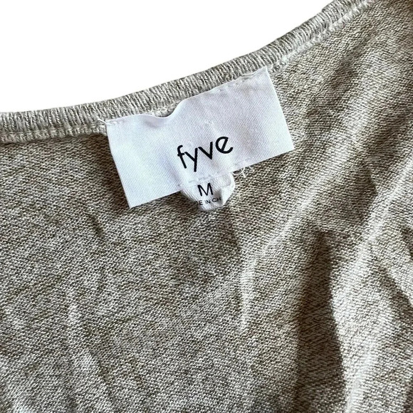 FYVE Beige Belted Cardigan Sweater M - Picture 3 of 4